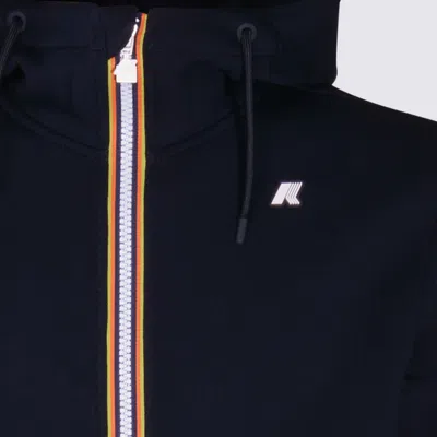 K-way Hooded Jacket With Side Pockets And Cuffs In Blue