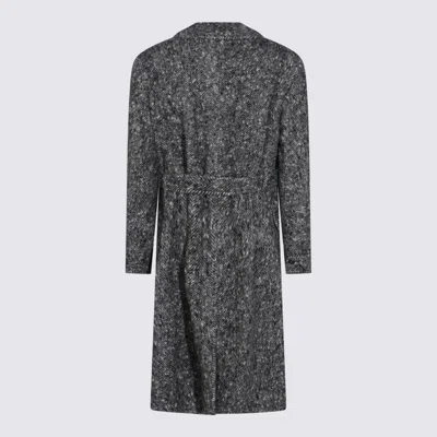 Canali Grey Wool Coat In Gray