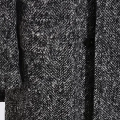 Canali Grey Wool Coat In Gray