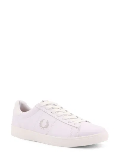 Fred Perry Leather Sneakers With Lateral Embroidery In White