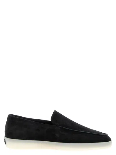 Fear Of God Suede Loafers With Rubber Sole And Round Toe In Black