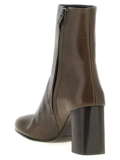 Lemaire Ankle Boots With Block Heel And Round Toe In Brown