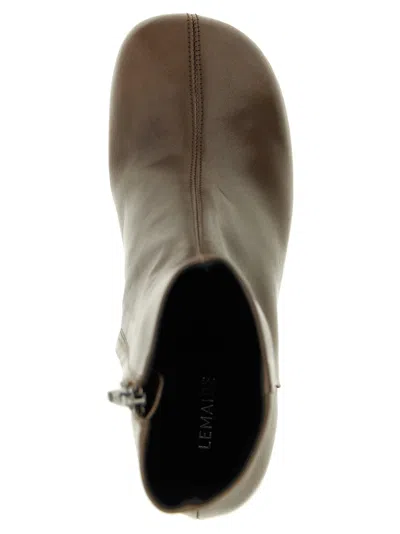 Lemaire Ankle Boots With Block Heel And Round Toe In Brown