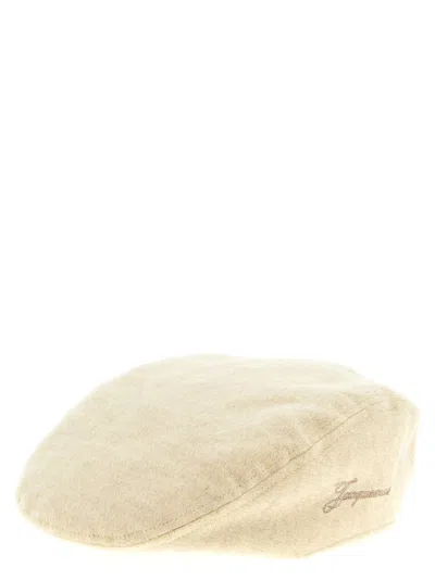 Jacquemus Valerie Soft Texture Beret Hat In Neutral