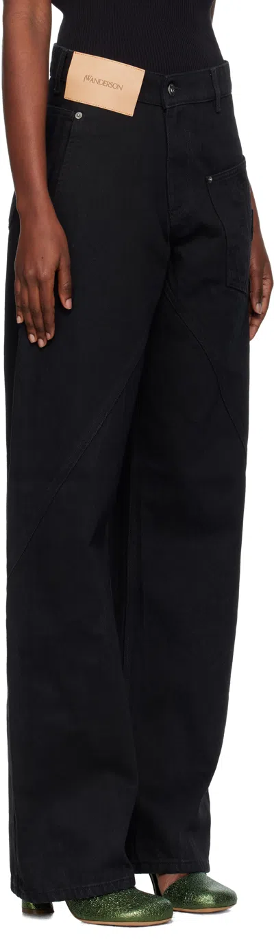 Jw Anderson Twisted Workwear Jeans In Black