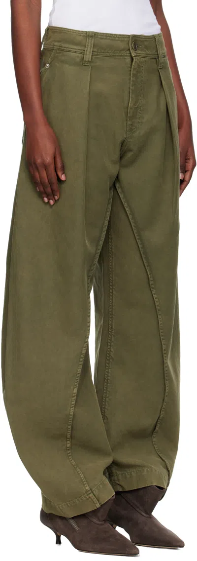 Jw Anderson J. W. Anderson Mid-rise Trousers With Pleats In Green