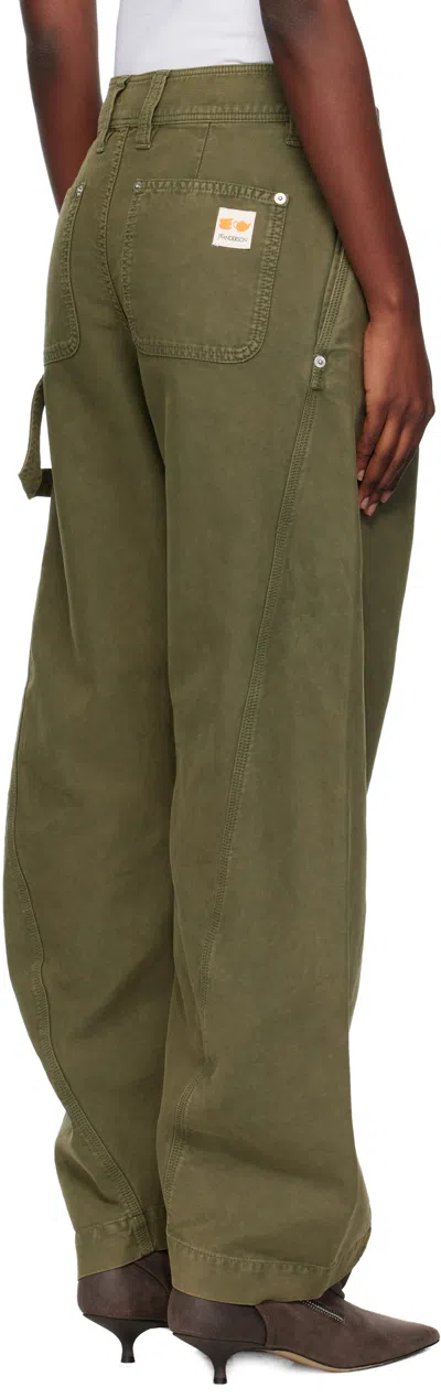 Jw Anderson J. W. Anderson Mid-rise Trousers With Pleats In Green
