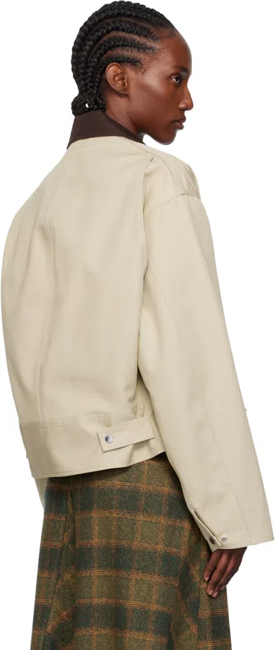 Jw Anderson Beige Curved Hem Workwear Jacket In Neutral