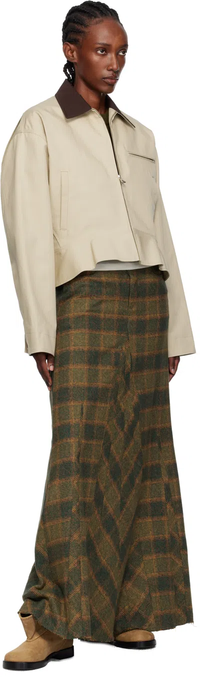 Jw Anderson Beige Curved Hem Workwear Jacket In Neutral