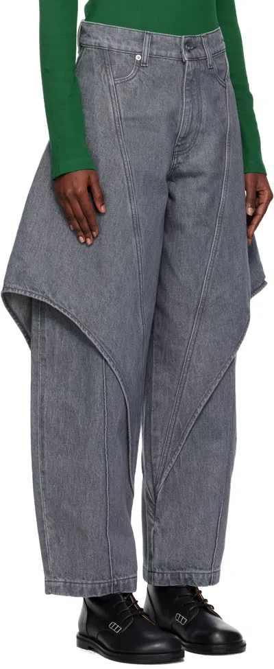 Jw Anderson "sculptural" Jeans In Gray