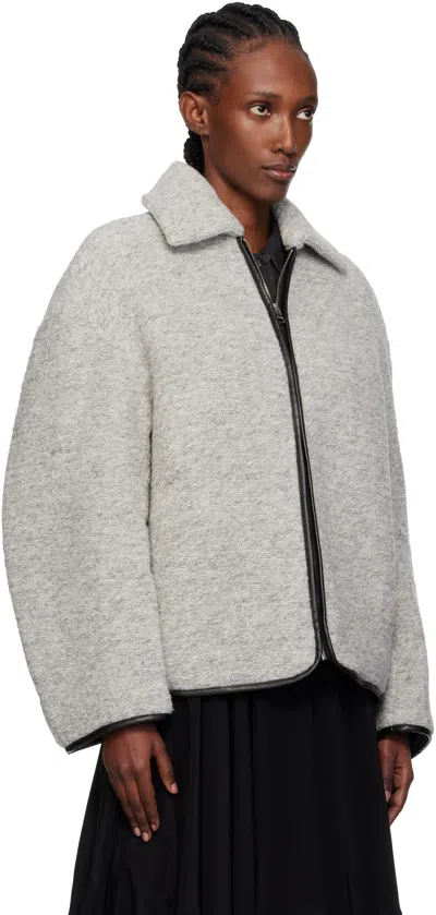 Jw Anderson Contrast Trim Casual Jacket Light Grey Melange In Gray