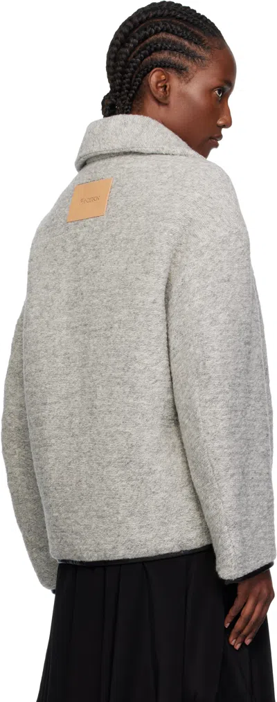 Jw Anderson Contrast Trim Casual Jacket Light Grey Melange In Gray