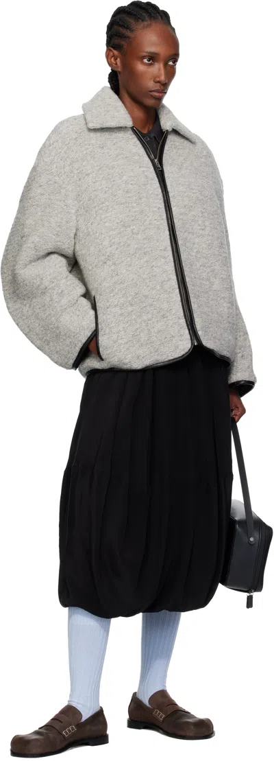 Jw Anderson Contrast Trim Casual Jacket Light Grey Melange In Gray