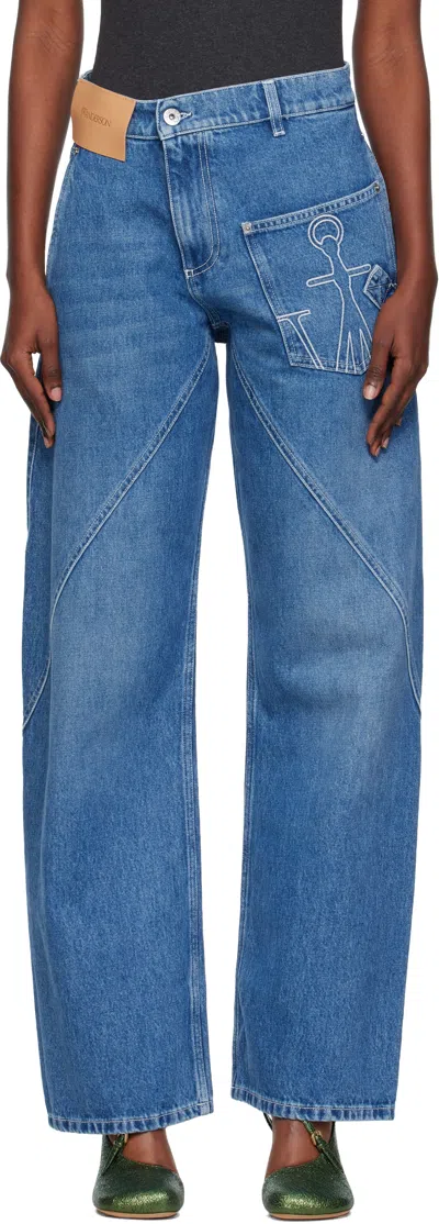 Jw Anderson J.w.anderson Women Workwear Jeans With Off-centralized Closure In Multi
