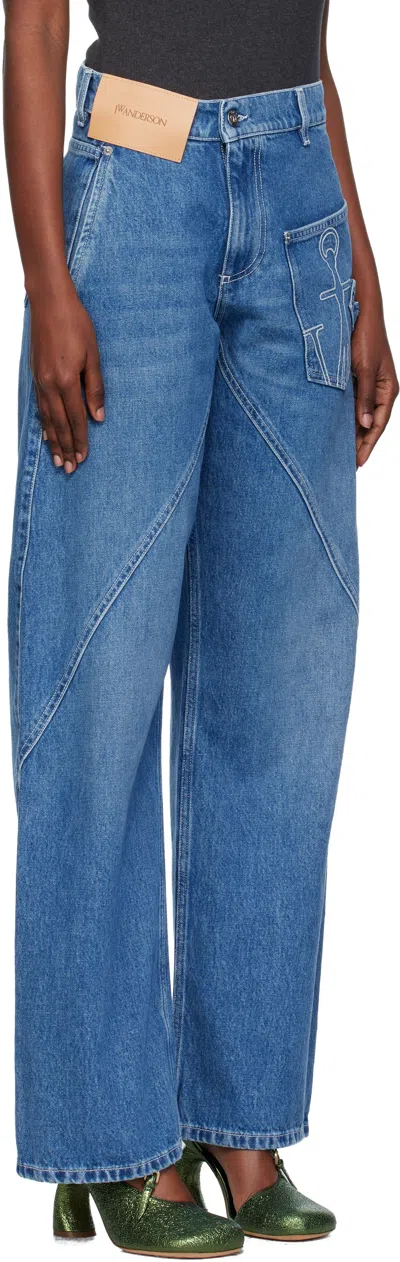 Jw Anderson J.w.anderson Women Workwear Jeans With Off-centralized Closure In Multi