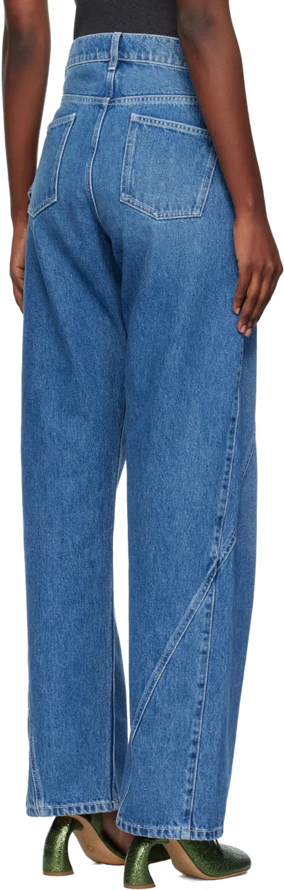 Jw Anderson J.w.anderson Women Workwear Jeans With Off-centralized Closure In Multi