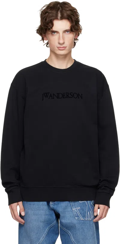 Jw Anderson J. W. Anderson Black Sweatshirt With Unique Embroidery In Black