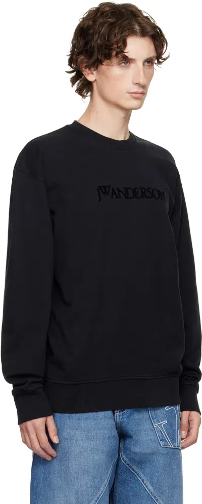 Jw Anderson J. W. Anderson Black Sweatshirt With Unique Embroidery In Black