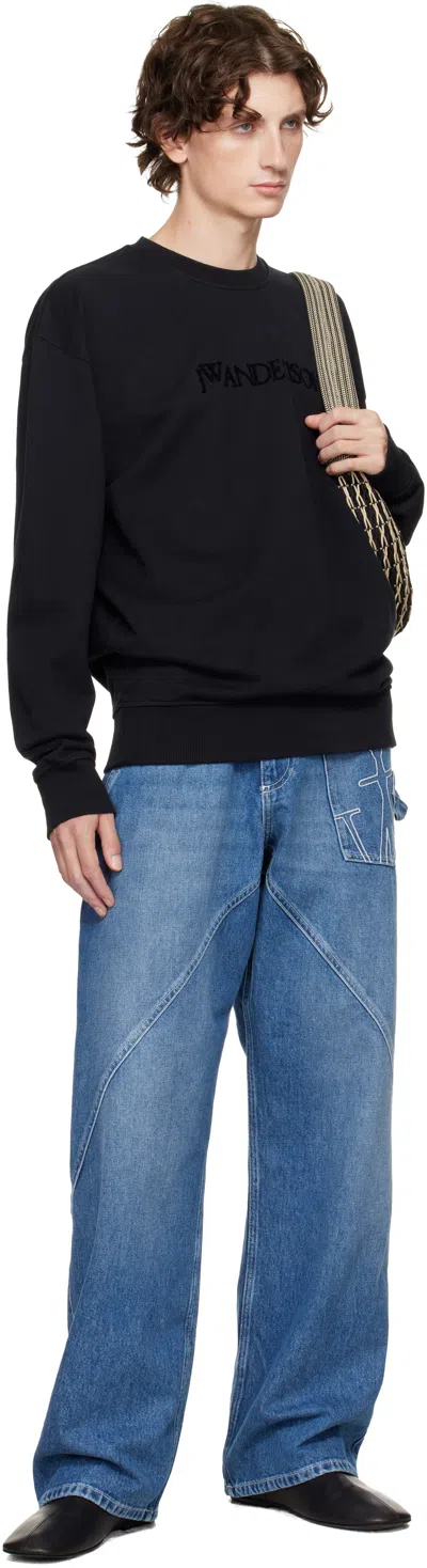 Jw Anderson J. W. Anderson Black Sweatshirt With Unique Embroidery In Black