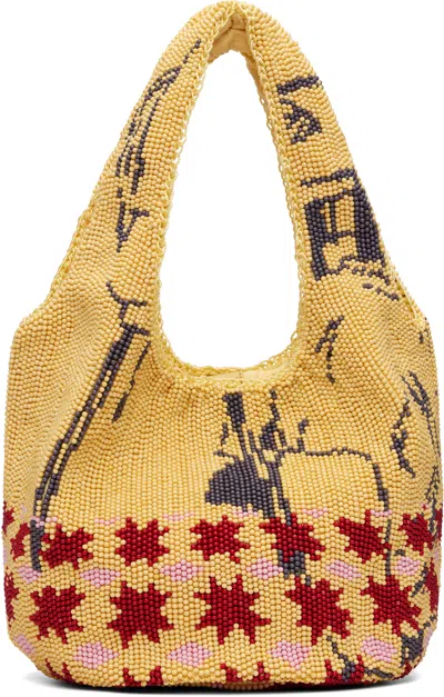Jw Anderson Mini Beaded Tote Bag In Yellow