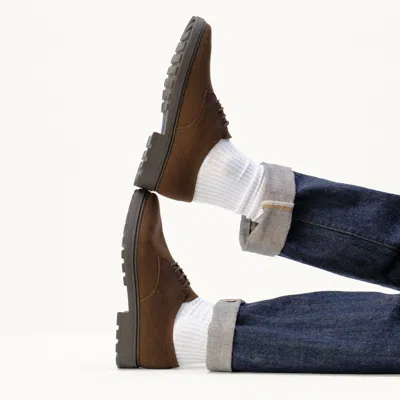 Rothys Men's Lug Oxford In Brown/neutral