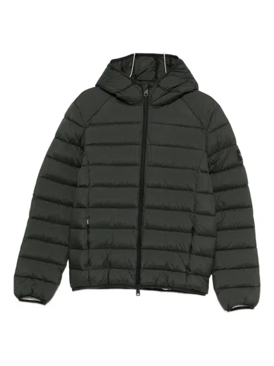 Ecoalf Hooded Quilted Jacket In Green
