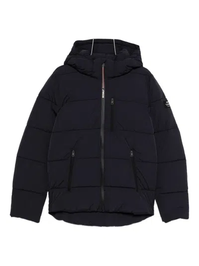 Ecoalf Hooded Quilted Jacket In Blue