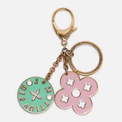 Pre-owned Louis Vuitton Looping Enamel Gold Tone Key Ring