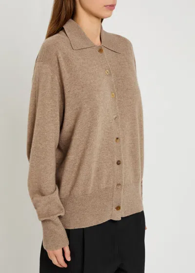 The Row Lillia Cashmere Cardigan In Brown