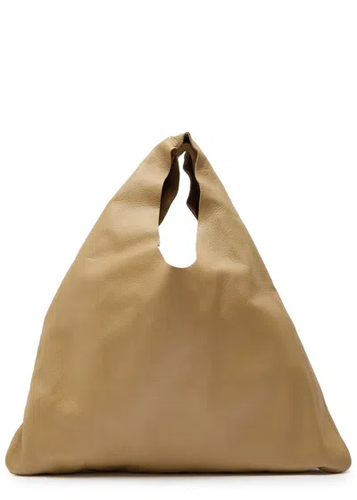 The Row Small Bindle Leather Top Handle Bag In Brown