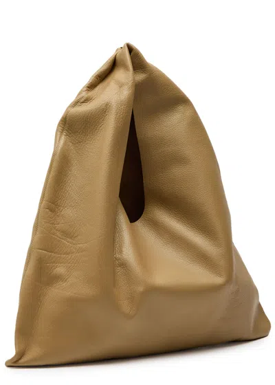 The Row Small Bindle Leather Top Handle Bag In Brown