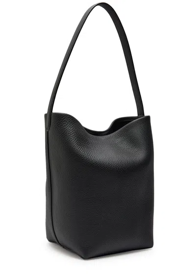 The Row Park Medium Grained Leather Tote In Black