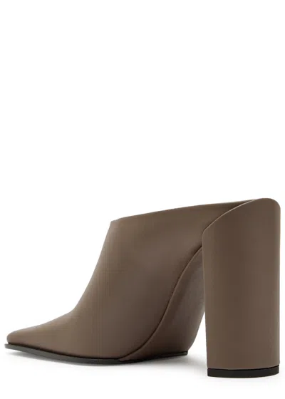 Alaïa Alaia Square-toe Mule In Taupe Grey Women In Brown