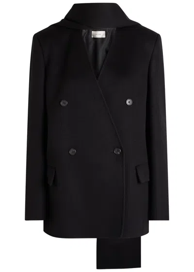 The Row Calitra Scarf-effect Cashmere Jacket In Black