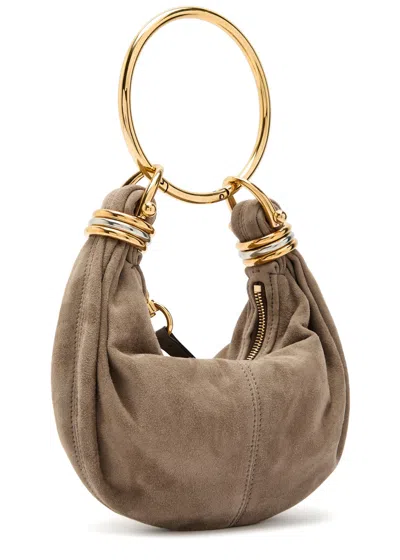 Chloé Chloe Bracelet Suede Top Handle Bag In Neutral
