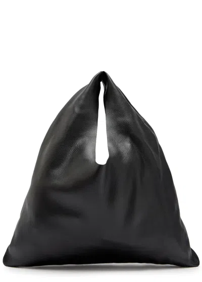 The Row Small Bindle Leather Top Handle Bag In Black