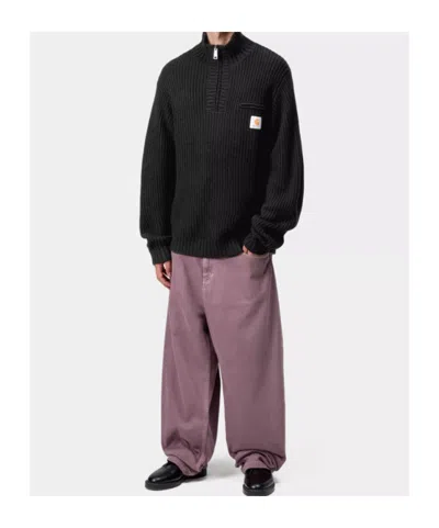 Carhartt Detroit Half Zip Acrylic Blend Sweater In Black