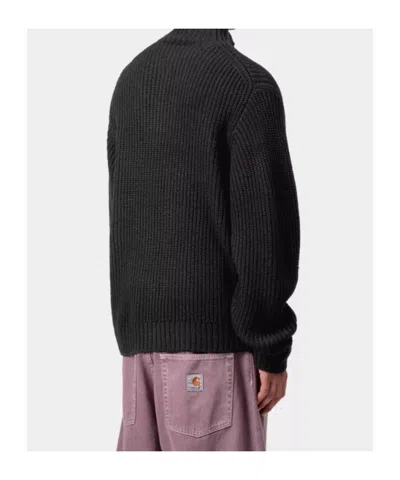 Carhartt Detroit Half Zip Acrylic Blend Sweater In Black