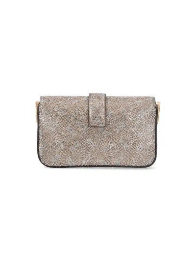 Pinko Love One Slouchy Baby Mini Bag In Silver
