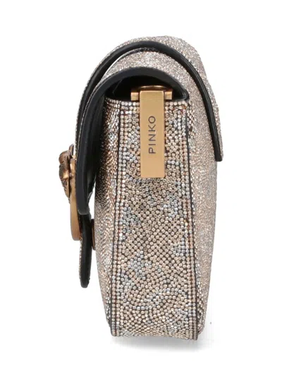 Pinko Love One Slouchy Baby Mini Bag In Silver