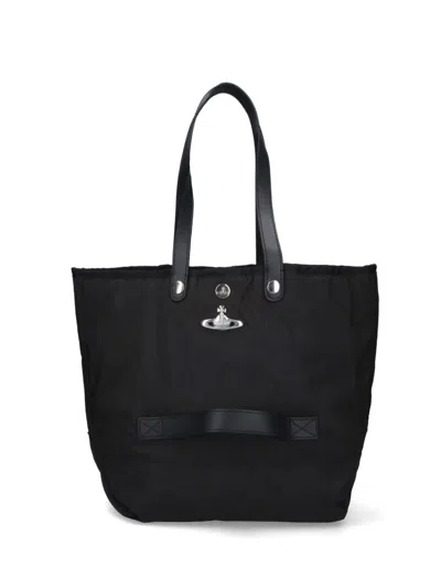 Vivienne Westwood Rectangular Tote Bag Top Handles In Black