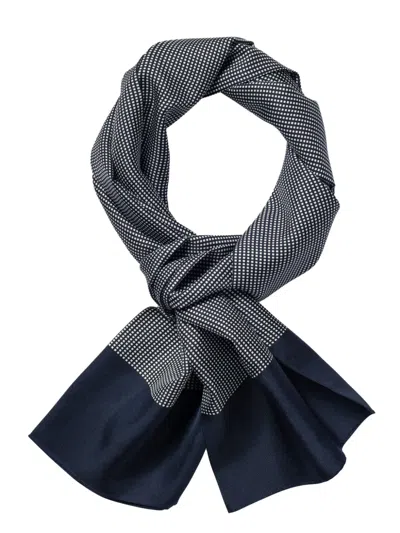 Fursac Patterned Silk Scarf In Blue