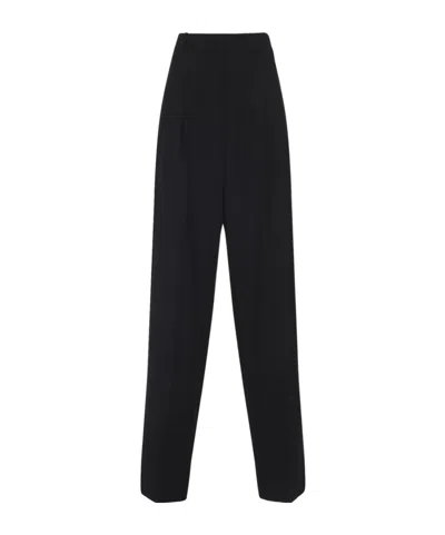 The Frankie Shop Wide-leg Trousers With Tailored Silhouette And Pleated Front In Black