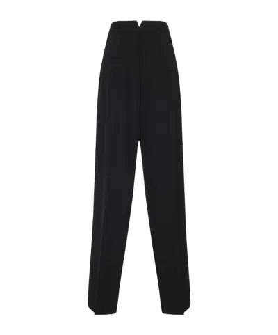 The Frankie Shop Wide-leg Trousers With Tailored Silhouette And Pleated Front In Black