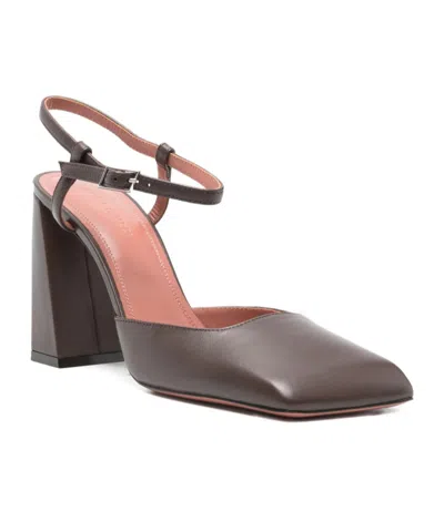 Amina Muaddi Charlotte Pumps In Brown