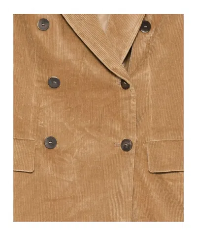 Antonelli Double-breasted Long Sleeve Suit Jacket In Brown