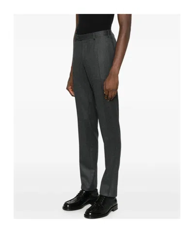 Canali Pressed-crease Trousers In Blue