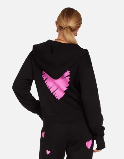 Lauren Moshi X Hezly X Pink Scribble Heart In Black