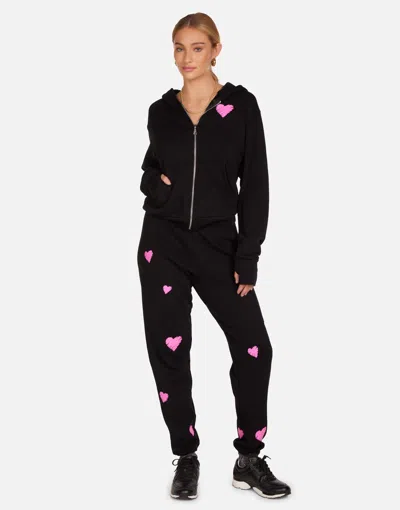 Lauren Moshi X Hezly X Pink Scribble Heart In Black