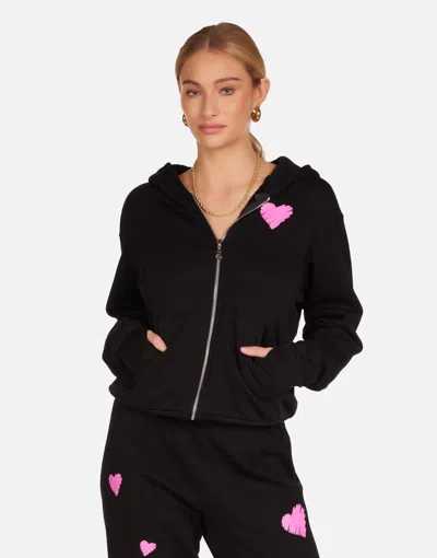 Lauren Moshi X Hezly X Pink Scribble Heart In Black